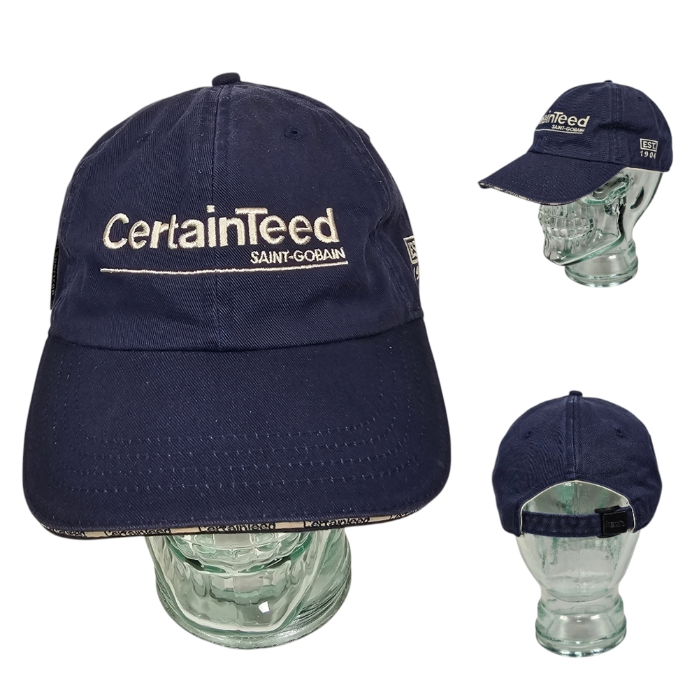 CertainTeed Kati Sportcap Baseball Cap Hat‎ Adjustable Strap Back Navy Blue NEW